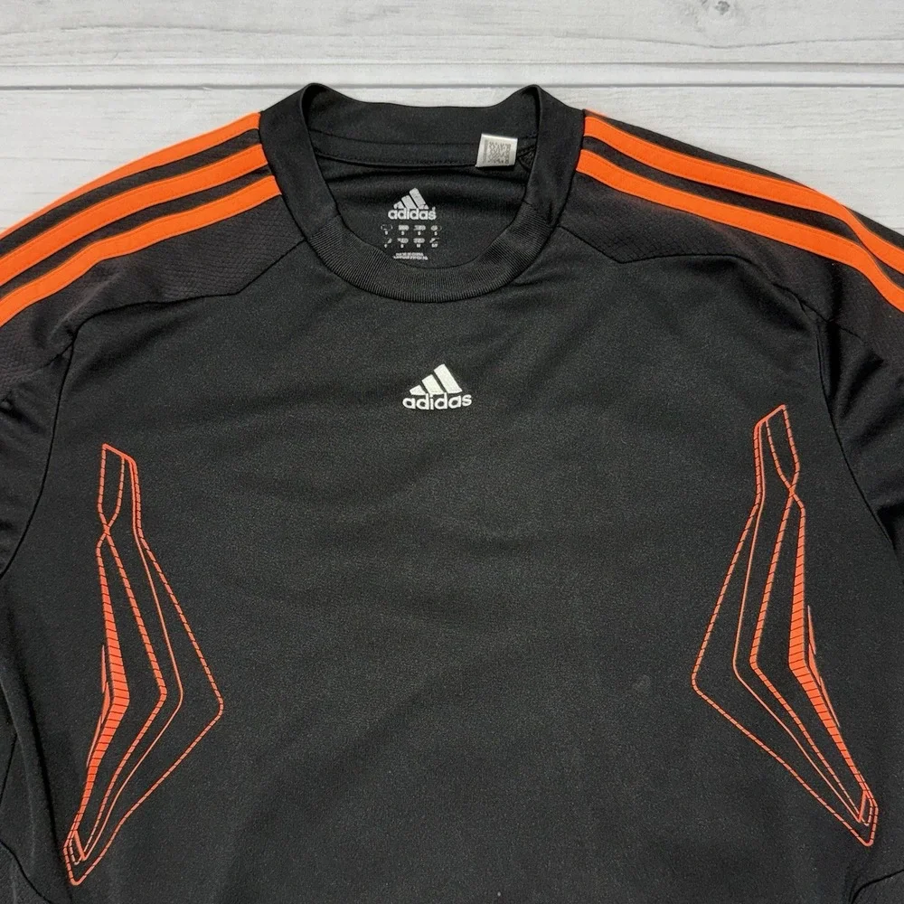 adidas Predator Shirt Mens S Black Red ClimaLite Short Sleeve Soccer Football